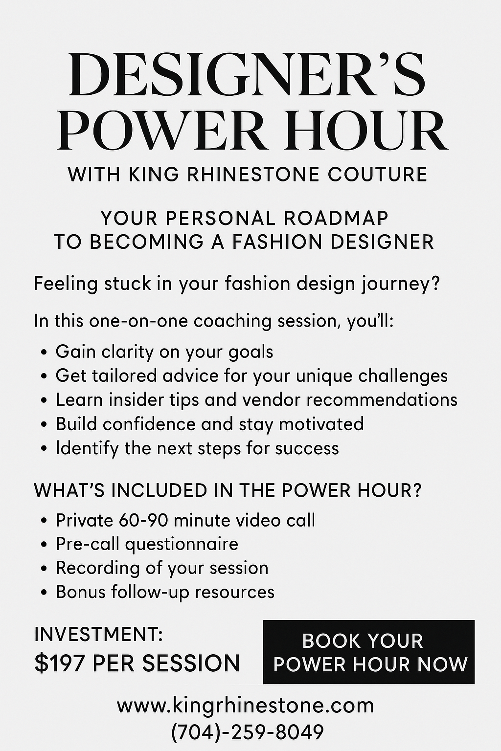 Designer’s Power Hour with King Rhinestone Couture